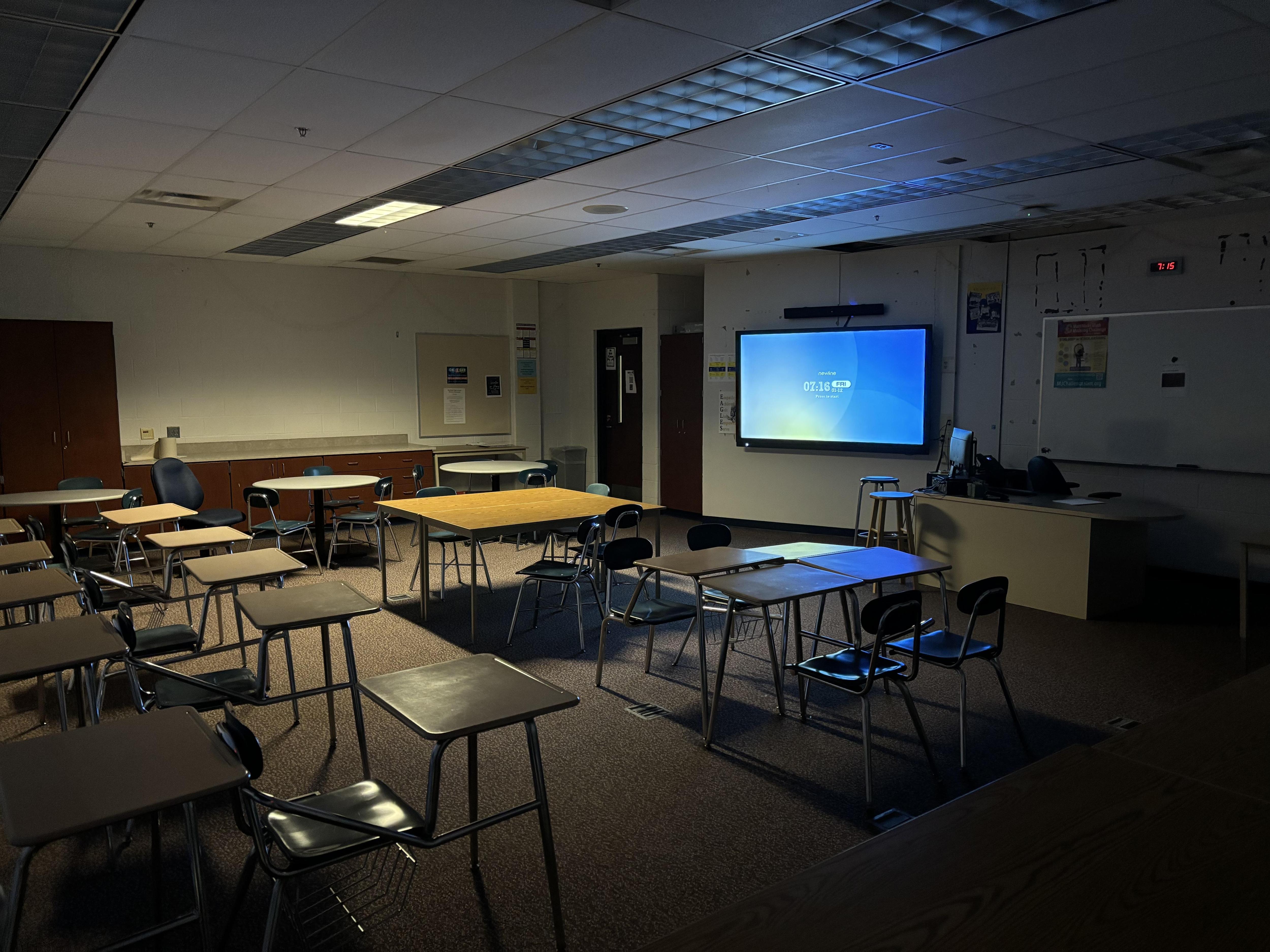 This classroom connecting to my Film & Media Production classroom - Discuit